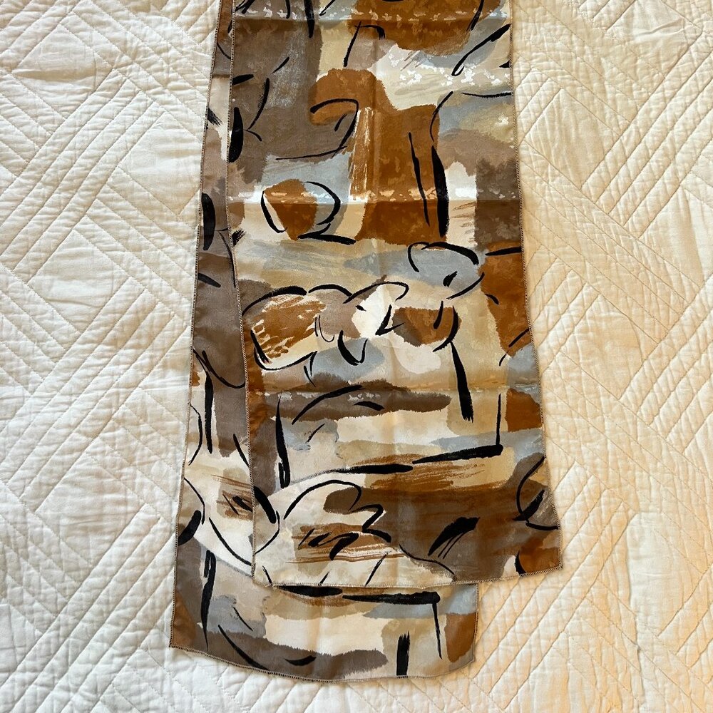Silky vintage brown scarf